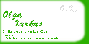 olga karkus business card